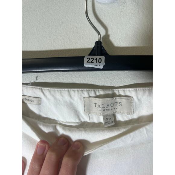 Talbot's White Cropped Side Zip Pants Sz 10P - Picture 3 of 3